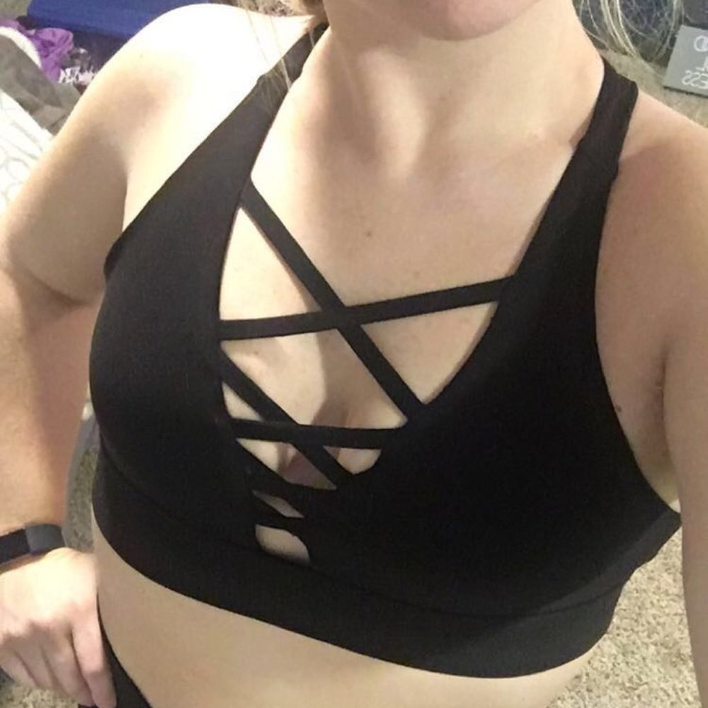 Maurice's Black Sports Bra Criss Cross - Medium